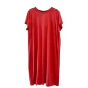 EILEEN FISHER Women’s Round Neck Knee Length Shift Dress Size Large Mimosa
