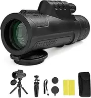 Starscope Monocular Telescope G3 Ultimate Bundle - 10x42 Long Range Monocular Telescope Bundle | Hunting & Birdwatching Monocular with Spotting Scope Tripod, Carry Pouch, Wrist Strap, & Cloth Included