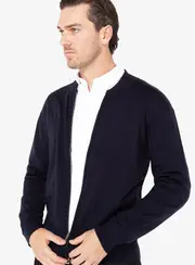 Merino Navy Bomber Cardigan XXL - Peter Jackson