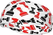 [WURTON] Chess Pattern Print Sports Sweatband - Multi-Functional Sport Headbands Kids, Men, Women Running, Yoga