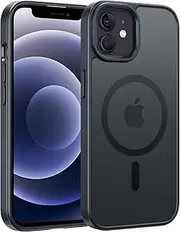 [T Tersely] Magnetic Case for iPhone 12/12 Pro,Compatible with MagSafe,Scratch-Resistant,Anti-Scratch Translucent Matte Back Phone Cover - Black