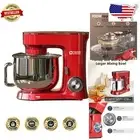 Versatile 900W Kitchen Mixer with Tilt-Head and 8.5QT Capacity - Red