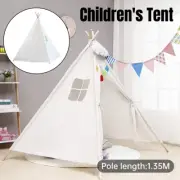 Large Kids Cotton Canvas Teepee Play Tent Indoor Outdoor Playhouse Gift Wigwam