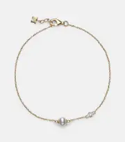 [Mateo] Mateo 14kt gold chain bracelet with diamonds and pearls One Size gold