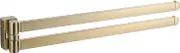 BGL Swivel Towel Bar Brushed Gold,Two Arms Wall Mount Towel Hanger Holder for Bathroom Organizer