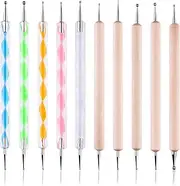 10 pc 2 Way Dotting Pen Tool Nail Art Tip Dot Paint Manicure kit, Embossing Stylus for Painting