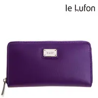 在飛比找蝦皮商城優惠-【le Lufon】迷人紫色金屬名牌點飾風琴式ㄇ型拉鍊長皮夾