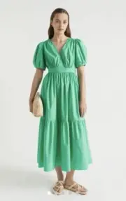 Seed Heritage Poplin Waisted Maxi Dress Size 6
