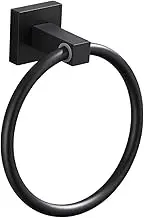 Towel Holder for Bathroom Wall Towel Ring Holder Black Aluminum Hand Toliet Bar Square Round Wall Mounted Hanging Shower Room Rack Shelf Bathroom Accessories