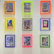 Colorful acrylic picture photo frame, box with double-sided display