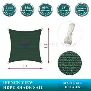 Ifenceview Green Square 14' Sun Shade Sail Pool Canopy Awning Outdoor Commercial