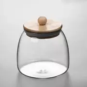 Glass Container with Wooden Lid Glass Storage Jar. Coffee, Spices, Beans 13.5oz