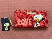 Cath Kidston Peanuts Collaboration Snoopy Long ZipWallet BERRY RED Love Cute