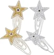 OSALADI 4pcs Decorative Hat Patches DIY Ironing Patches for Clothes Lightweight Star Shape Embroidered Appliques for Coats Shirts and Bags Elegant Crafting Supplies