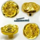 Drawer Cupboard Pull Handle Rose Bedroom Furniture Door Knobs Flower 4 Pack
