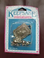 Vintage Dollhouse Miniature Keepsake Miniature Silver Tea Set NEW in package