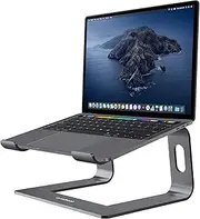 mbeat Stage S1 Elevated Laptop Stand, Space Grey, Aluminium Laptop Stand for Desk - Works with All MacBook/Pro/Air & Laptops Between 10” to 16”, Sleek and Sturdy Laptop Riser