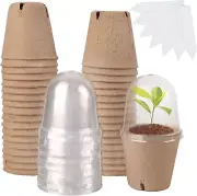 36 Set Plant Nursery Pots with Humidity Dome, Seed Pots Biodegradable Peat Pots,