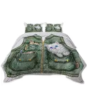 Funny Cute Animals Best Friends Mice and Kitten Coverlet