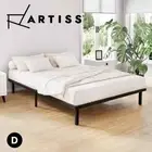 Artiss Bed Frame Double Size Metal Mattress Base Platform Foundation Black TED