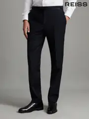 Reiss Navy Poker Modern Fit Tuxedo Trousers (D40029) | $325
