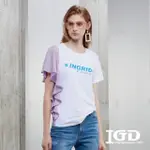 【IGD 英格麗】網路獨賣款-INGRID不對稱荷葉袖T(白色)