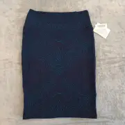 LuLaRoe Cassie Skirt Small Blue Purple Geometric Knee Length Pull On Pencil New