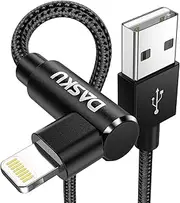 90 Degree 2Pack iPhone Charging Cable 10ft Right Angle Nylon Braided Lightning Charger Cord Compatible with iPhone 13 12 11 Pro Max XS XR X 8 7 6 5 Plus iPadï¼ˆBlackï¼‰