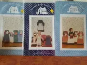 WOOD DOLL SET CLOTHES GIRL 3 PAINTING PATTERNS COUNTRY HOME KEEPSAKES