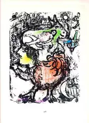 MARC CHAGALL Pirouette au Cirque 12.5" x 9.75" Poster 1963 Modernism Multicolor