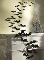 Creepy Black Cut Out Bats Halloween Decoration