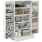 HOMCOM 5-Tier Kitchen Pantry Cabinet & 12 Spice Racks