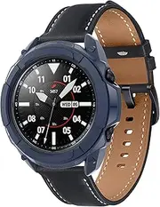 Intended for Samsung Galaxy Watch 3 Case 45mm, Full Edge Case with Bezel Ring Protector Cover Case Frame Intended for Galaxy Watch 3 (Blue, Watch3 45mm)