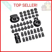 Jneoace 45 Pcs Plastic Cord Locks End Spring Stopper, Spring Cord Toggle for Dra