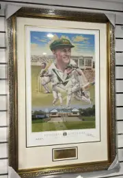 Sir Donald Bradman Official Museum Brian Clinton Limited Edition Framed Superbly
