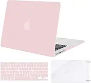 MOSISO Plastic Hard Shell Case & Keyboard Cover Skin & Screen Protector Compatible with MacBook Air 13 inch (Models: A1369 & A1466, Older Version 2010-2017 Release), Baby Pink