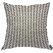 Herringbone Pattern Throw Pillow Cover Black and White Rice Wheat Simple