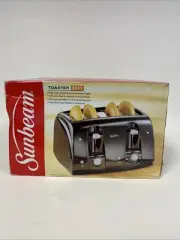 Sunbeam Toaster 3911 Black 4-Slice Wide Slot NEW in Box