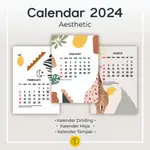 2024年 簡約月曆 掛曆 日曆 行事曆 A5