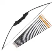 30/40 Lbs Straight Bow Length 50 Inches and 12 Pcs Arrow Suit The Bow