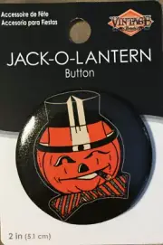 VINTAGE HALLOWEEN BEISTLE RETRO JACK-O-LANTERN (SML) PIN/BUTTON