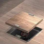 Built-in Fountain Cover and Frame Made of Stainless Steel, Fountain Cover with Retractable Handle, Easy to Inspect Square Septic Tank Cover, Load Capacity 2.6 Tonnes (15.7 x 23.6 inches (40 x 60 cm)