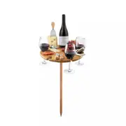Portable Bamboo Outdoor Picnic Table w/ Cutlery Cheese Set