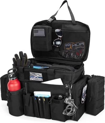 Trunab Patrol Bag, Police Duty Car Front Seat Organizer with 15.6” Black
