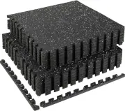 0.5In Thick 48 Sq Ft Exercise Equipment Mats, 12 Tiles Rubber Top EVA Foam Worko