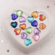 Heart Shape Resin Gem Rhinestone - Transparent Colorful Flatback Applique 100pcs