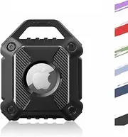 Waterproof Airtag Holder, Air Tag Case Protective Tracker with Loop Key Ring Compatible with Apple Airtags,TPU Full Body Protective Tracker Case Airtags Cover with Silicone Seals (Black)