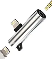 Lightning to 3.5mm Splitter(2in1) Apple MFI Certified iPhone AUX Adapter Dongle Charger Cord Headphone Jack Cable Audio Earphone Adaptador para for 14 13 12 11 Pro Max X SE 7 8 Plus Mini Earbud Power