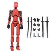T13 Action Figure, Titan 13 Action Figure, Robot Action Figure,3D Printed Action NEW Black Red