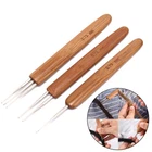 3pcs 0.75mm Dreadlock Crochet Needle Hook Bamboo Handle Hooks Tools MakingA_&P1)